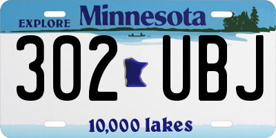 MN license plate 302UBJ