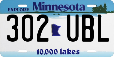 MN license plate 302UBL