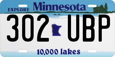 MN license plate 302UBP