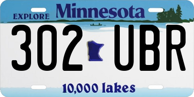 MN license plate 302UBR