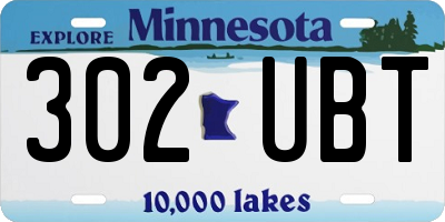 MN license plate 302UBT