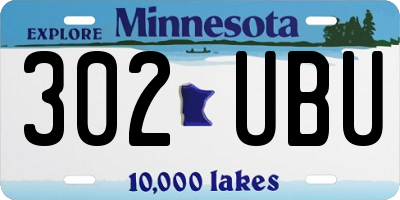 MN license plate 302UBU