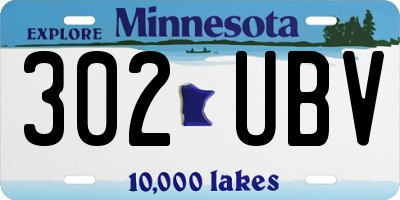 MN license plate 302UBV