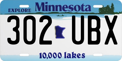 MN license plate 302UBX