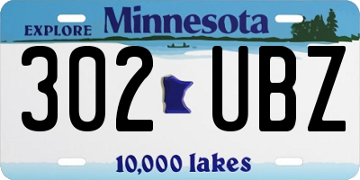 MN license plate 302UBZ
