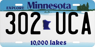 MN license plate 302UCA