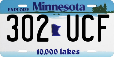 MN license plate 302UCF
