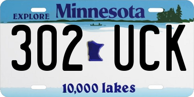 MN license plate 302UCK