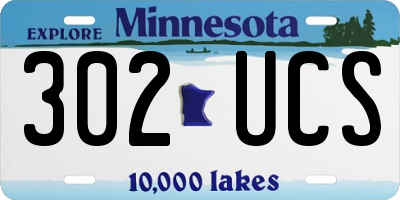 MN license plate 302UCS