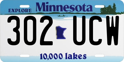 MN license plate 302UCW