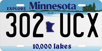 MN license plate 302UCX