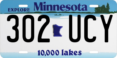 MN license plate 302UCY