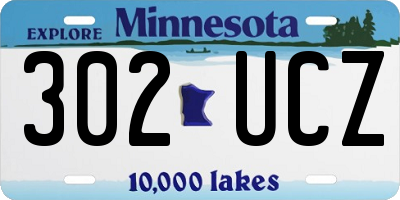 MN license plate 302UCZ
