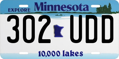 MN license plate 302UDD