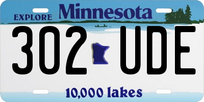 MN license plate 302UDE