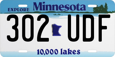 MN license plate 302UDF
