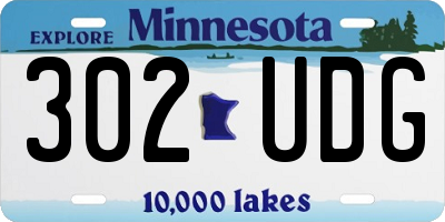 MN license plate 302UDG