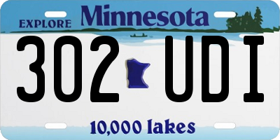 MN license plate 302UDI