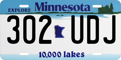 MN license plate 302UDJ