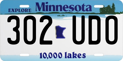 MN license plate 302UDO