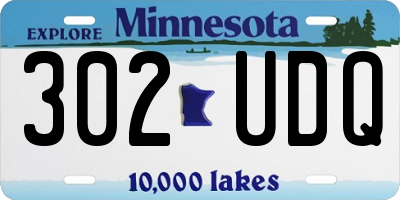 MN license plate 302UDQ