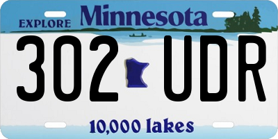 MN license plate 302UDR