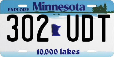 MN license plate 302UDT