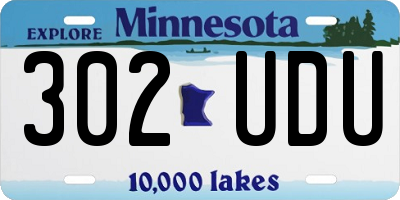 MN license plate 302UDU