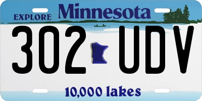 MN license plate 302UDV