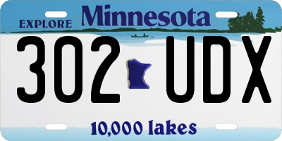 MN license plate 302UDX