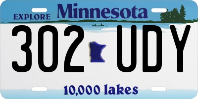 MN license plate 302UDY