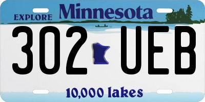 MN license plate 302UEB