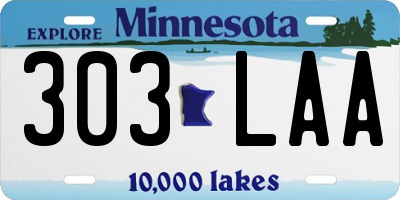MN license plate 303LAA