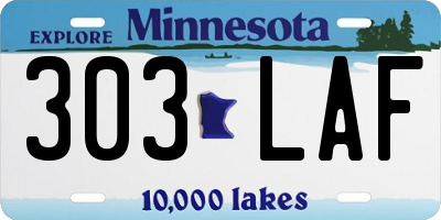 MN license plate 303LAF