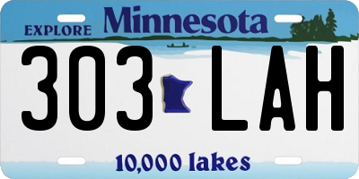 MN license plate 303LAH