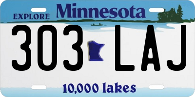 MN license plate 303LAJ
