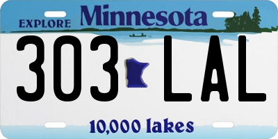 MN license plate 303LAL