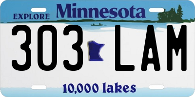 MN license plate 303LAM