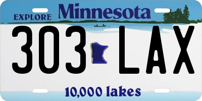 MN license plate 303LAX