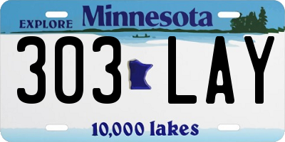 MN license plate 303LAY