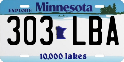 MN license plate 303LBA