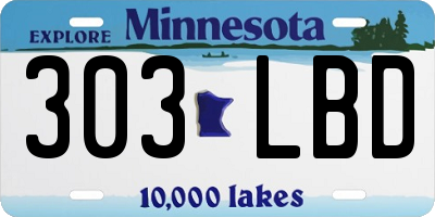 MN license plate 303LBD