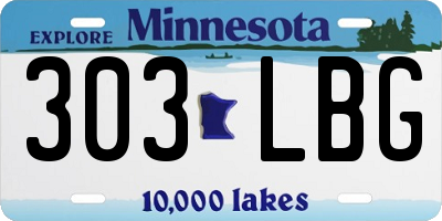 MN license plate 303LBG