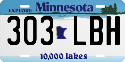 MN license plate 303LBH