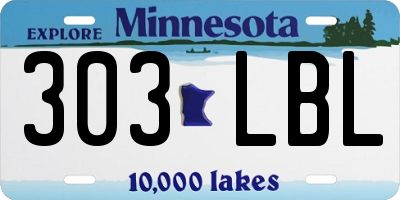 MN license plate 303LBL