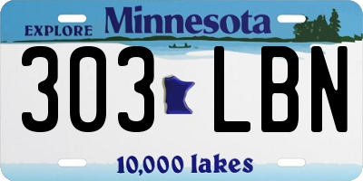 MN license plate 303LBN