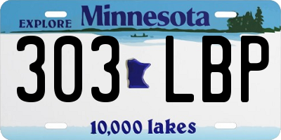 MN license plate 303LBP