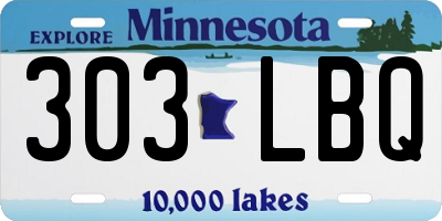 MN license plate 303LBQ
