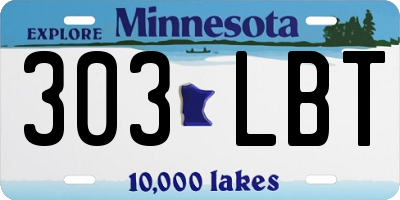 MN license plate 303LBT