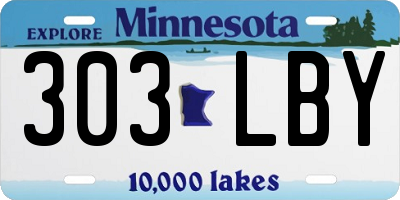MN license plate 303LBY
